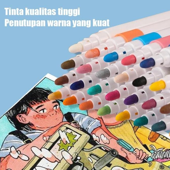 

Acrylic Marker Set 12/36/48 Warnas Marking Pen for Children's Art Students Watercolor Pen Non transparent and Washable