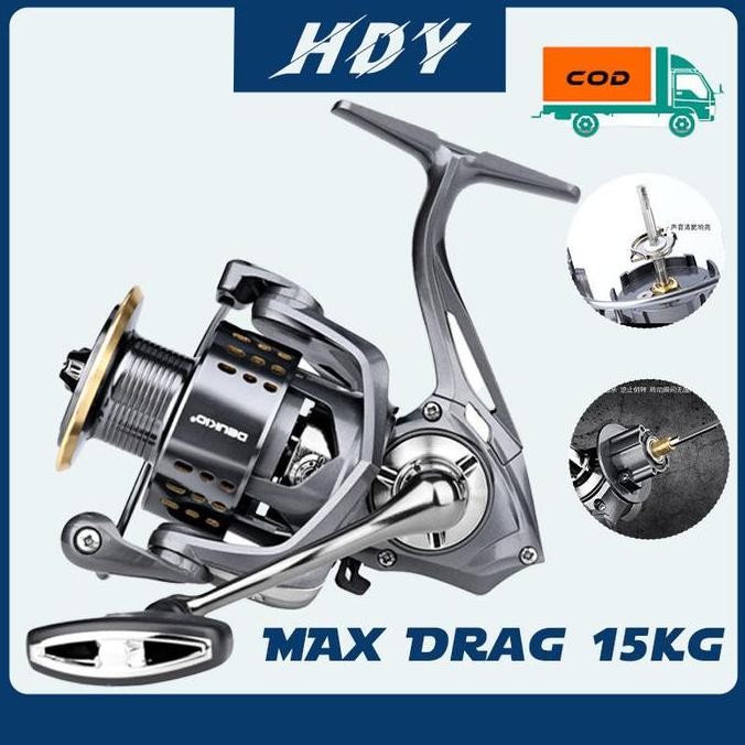 DEUKIO DA 2000-7000 Reel Pancing Logam Gulungan Pancing Putar 3+1BB