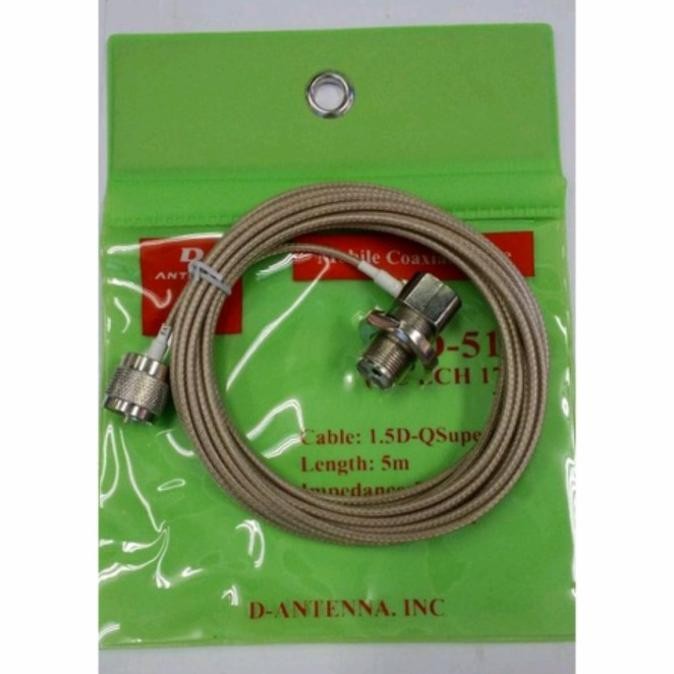 KABEL TEPLON RIG MOBIL HT RG58 ASLI TAIWAN PANJANG 5METER SIAP PAKAI