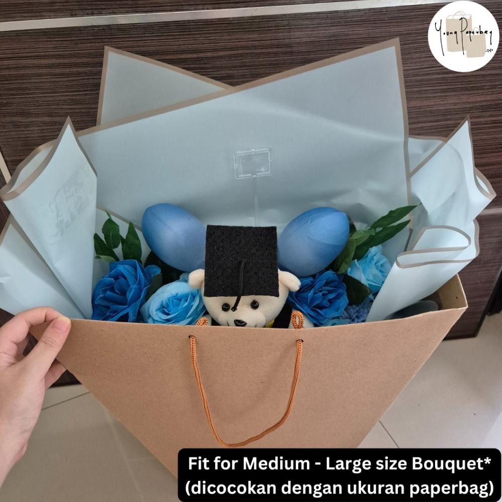 

Paper Bag / Tas Kertas Buket Bunga (Flower Bouquet) / Florist / Bunga Uk. 37 x 17,5 x 43 cm - 1 lusin (12 pcs)