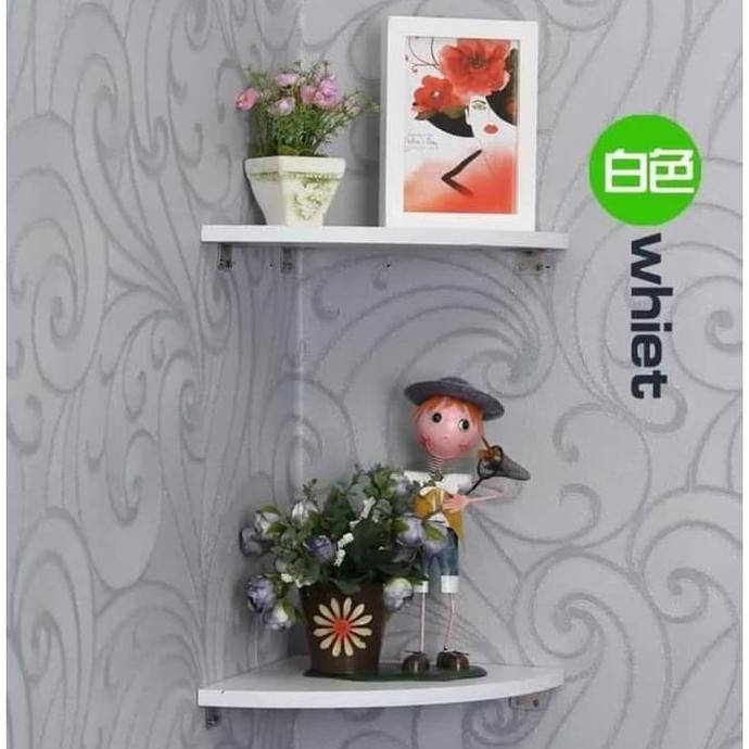 Susun 3 Rak Sudut siku vintage Dinding kamar mandi Dekorasi Rumah F389 TA