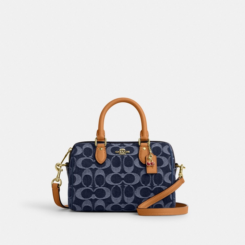 Coach Mini Rowan Crossbody Bag In Signature Denim - Tas Wanita
