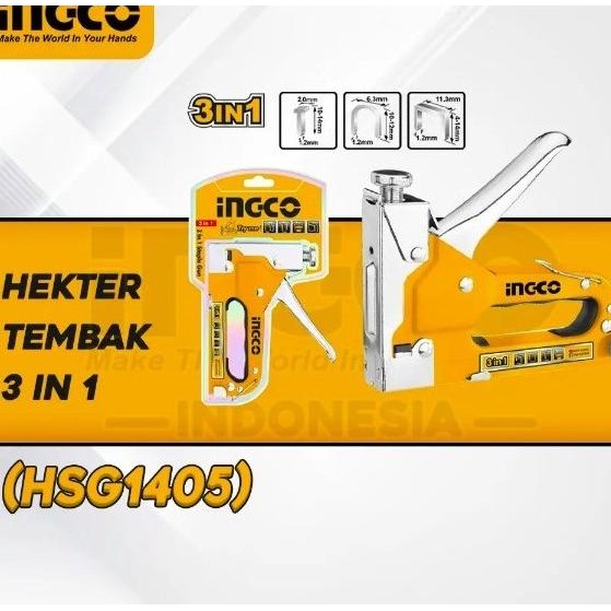 

3-in-1 Staple Gun INGCO HSG1405 - Stapler Staples Steples Tembak Jok TERBARU
