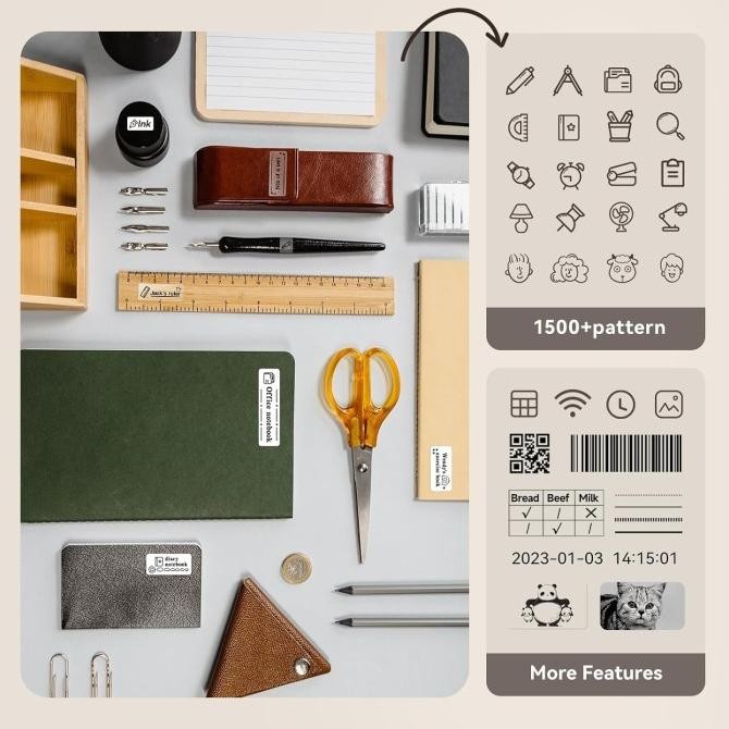 

NIIMBOT D11_H D110_M D101 Kertas Label Anti Air Stiker Termal Putih Nama Kategori Kertas cetak anti gores murah