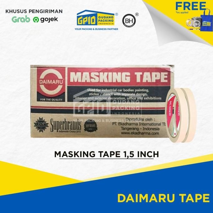 

(GOSEND/GRAB) DAIMARU - Masking Tape / Lakban Kertas 0.5 / 1 / 2 inch murah
