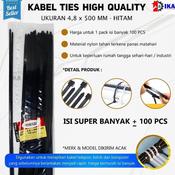 

kabel Ties Cable tie 4.8x500 50cm 4,8 X 500 MM 50 CM 4.8 500MM 4,8X500 PENGIKAT / Kabel Ties Tis 50 Cm 100 Pcs Cable Tie Tali Ikat Plastik Serut Tarik / Kabel ties 4.8x500mm Warna PUTIH/HITAM 1PACK Isi 100PCS / Kabel Ties Hitam Putih 4.8 x 500 isi 100 pcs