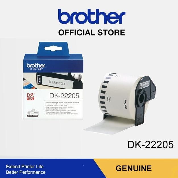 

Continuous Paper Label Roll, Black On White, 62Mm(30.48M) Dk-22205 Co