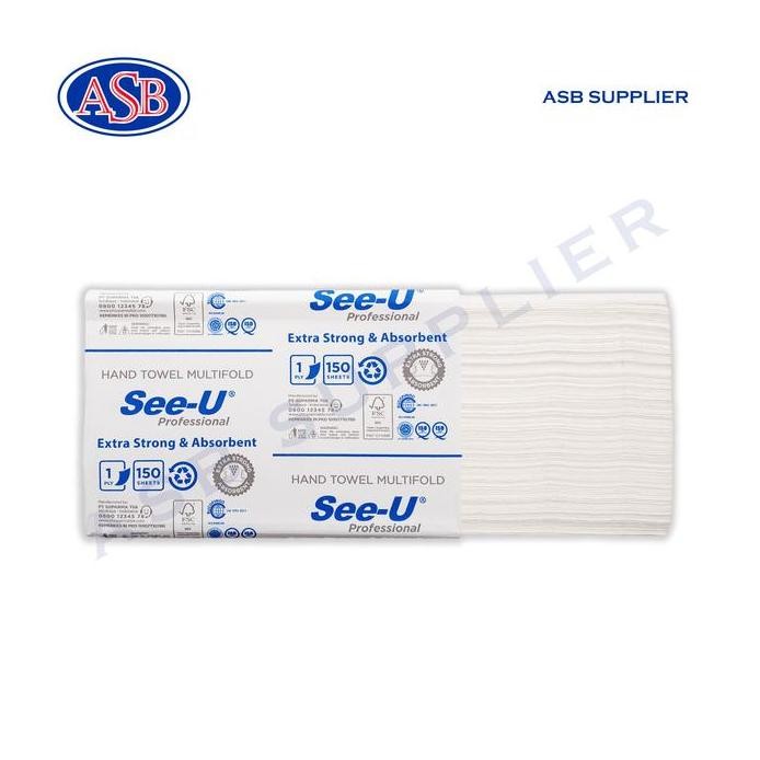 [GROSIR] Tissue / Tisu SEE-U Hand Towel Multifold Sleeve Pack (150 Sheets) murah