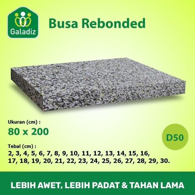 Busa Rebonded / Rebonded Foam / Matras Density 50 Uk 80 X 200 / 2-30Cm Co