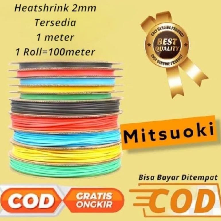 heatshrink 2mm/Isolasi Bakar Selang/Bakar Kabel bakar/1 roll