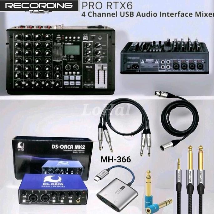 Paket Mixer Recording Tech Pro Rtx6 Ds Orca Mk2 Otg Kabel Livd Streaming Recording Original Co