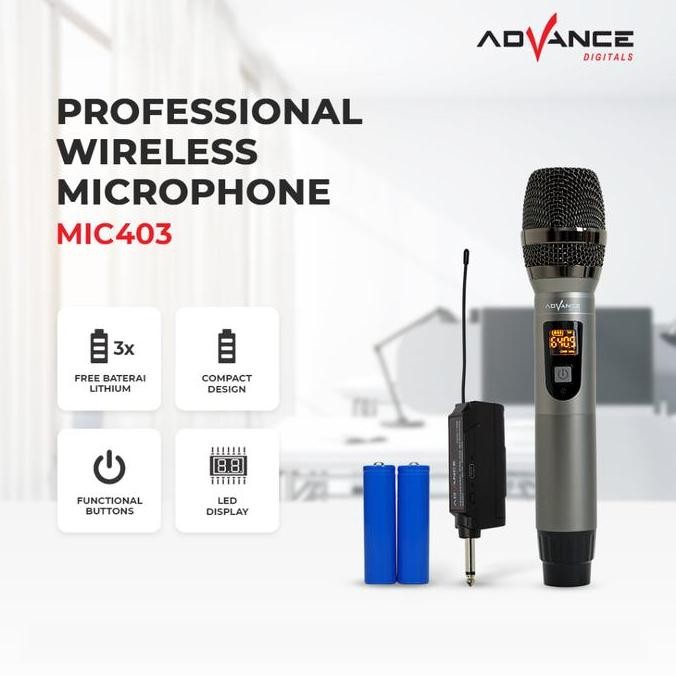Mic Advance Mic403 / Advance Mic-403 Profesional Wireless Microphone Duet With Case Co