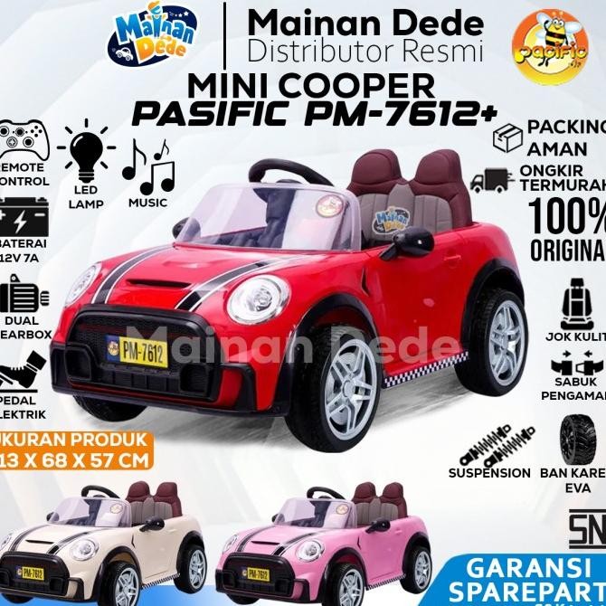 Sale Mainan Mobil Aki Anak Mini Cooper Pasific Pm7612+ Ban Eva Pm 7612+