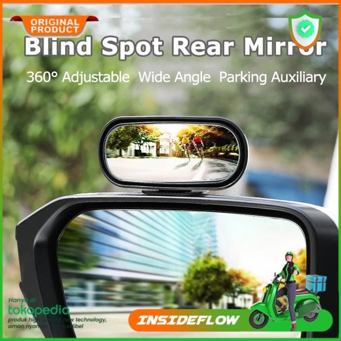 Berkualitas Kaca Tambahan Spion Mini Blind Spot 360 Miror Wide Angle Mobil Tempel Murah