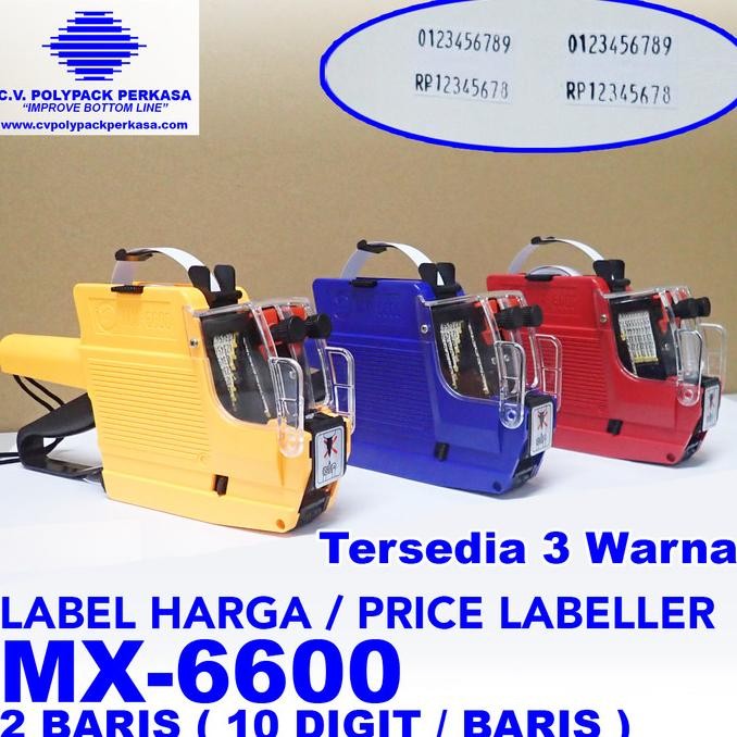 

Alat Label Harga 10 Digit 2 Baris Price Labeller MX-6600