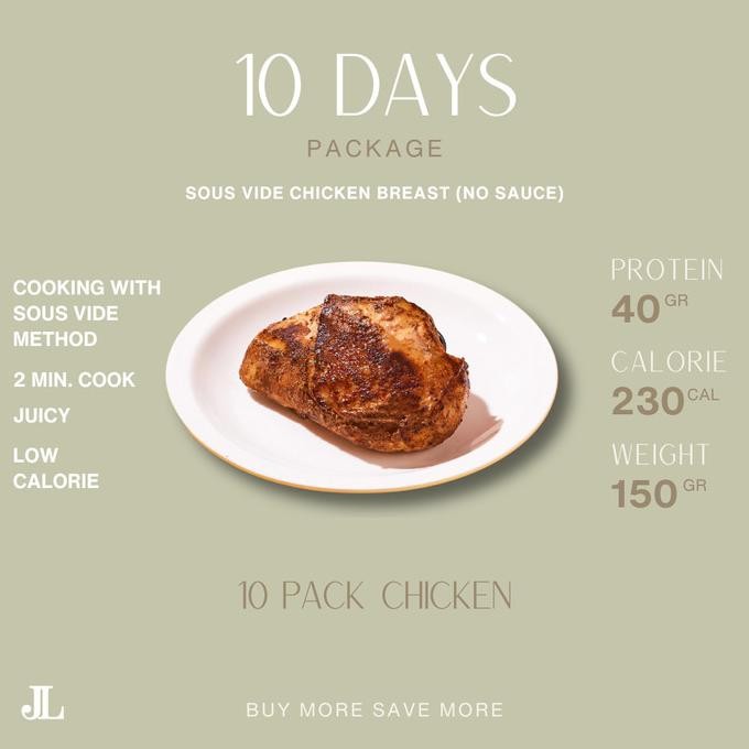 

JL - 10 Pack Sous Vide Marinated Chicken Breast