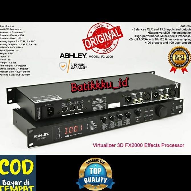 Effect Vocal Processor Ashley Fx 2000 Fx2000 Original Virtualizer 3D Effect Co