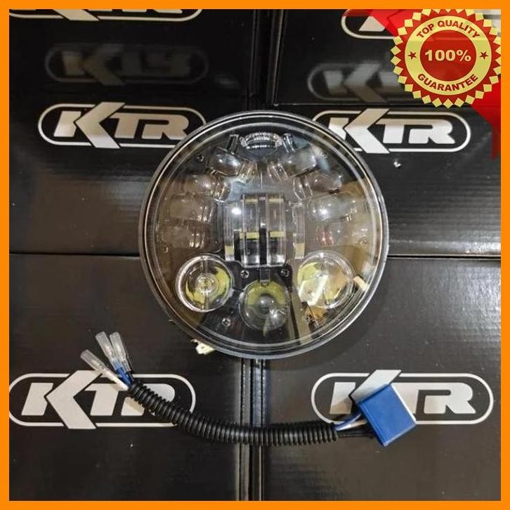 [GAZ] LAMPU DAYMAKER KTR 16 LED 5 75 INCH DOUBLE SENJA BIRU PUTIH PNP BATOK L2G VESPA PX VANVAN JUTE