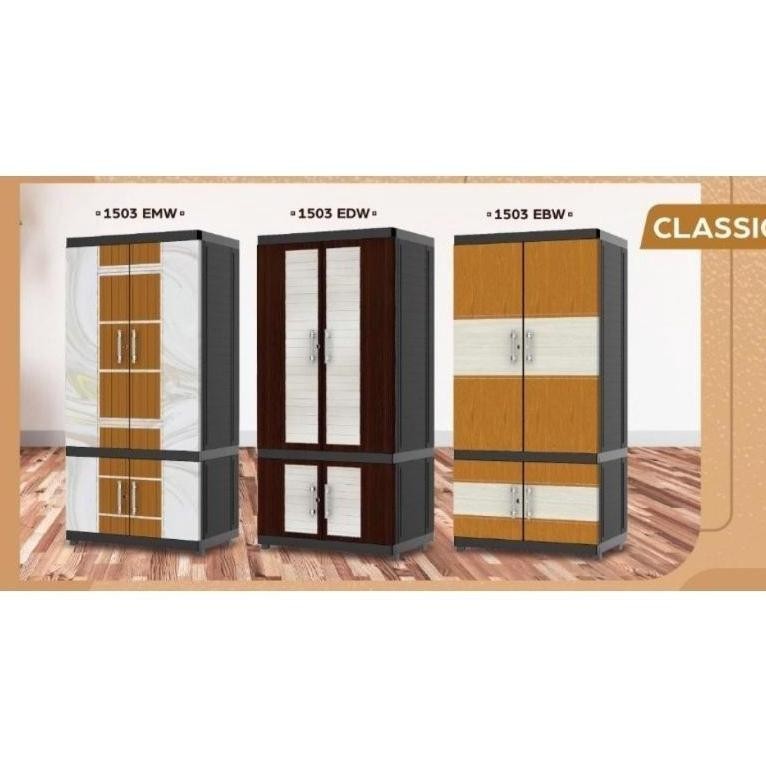 NAIBA - 1503 / 1523 / 1504 / 1524 - Lemari Gantung Naiba Kaca | Lemari Hanger | Lemari Gantung FIT N