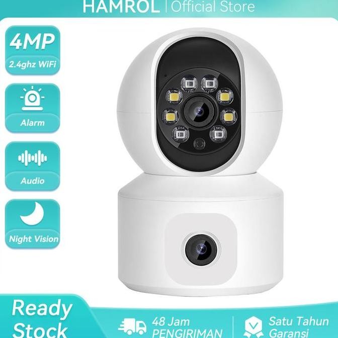 Promo Hamrol 4Mp Kamera Wifi Ptz Dual Lens Auto Tracking Ai Human Detection Cctv Security Camera Ics