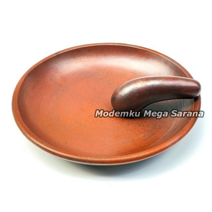 Buruan Beli Cobek Tanah Liat Jumbo Diameter 30 Cm - Piring Saji Gerabah Besar Tahan Panas Cowek Coek
