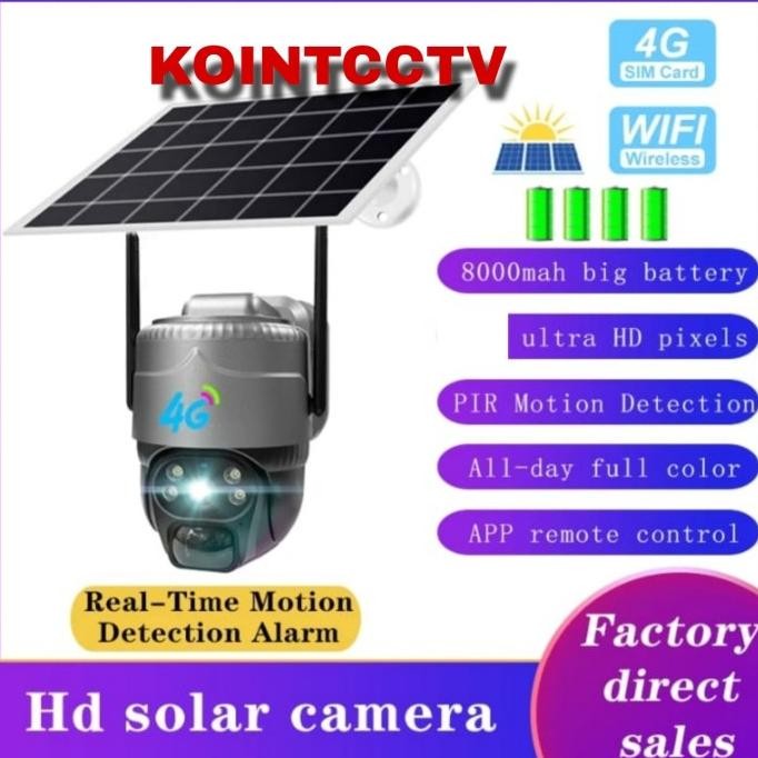 Murah New Cctv Ptz Outdoor 4G Sim Card Tenaga Surya Panel Solar Kamera Full Hd Night Vision Tanpa Wi