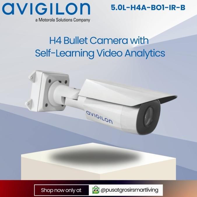 Murah Avigilon 5.0L-H4A-Bo1-Ir-B - H4 Bullet Camera With Self Learning Video Analytics