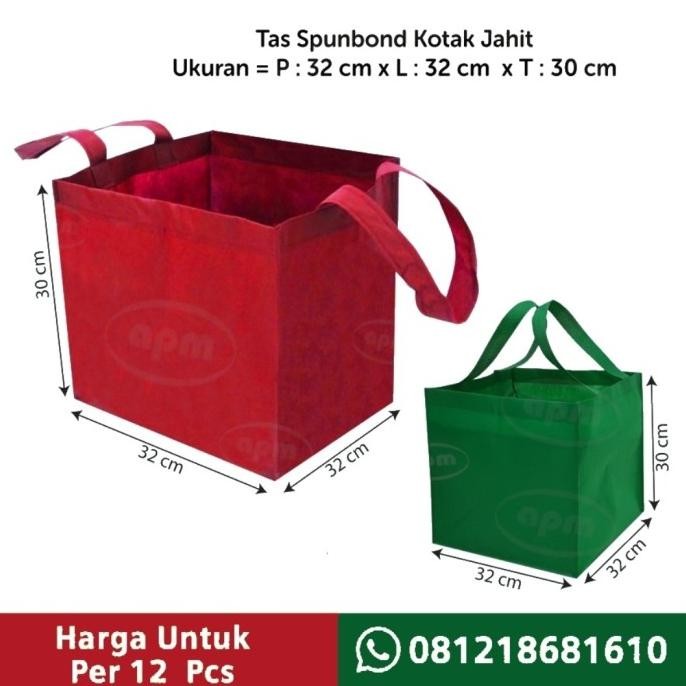 

Tas Spunbond Kotak Ukuran 32X32X30 (Tas Jahit) murah