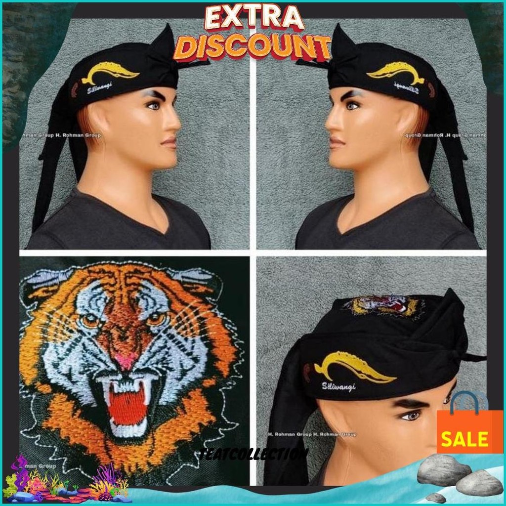 Iket Bendo Blangkon Macan Bordir Polos Bendo Udeng Sunda Bordir Kujang Topi Tradisional Iket Sunda  