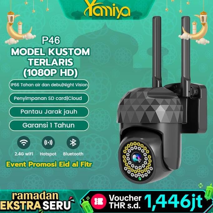 Promo [Eksklusif]Yamiya Kamera Smart Cctv V380 Ip Kamera Outdoor Cctv Wifi 8Mp 1080P Waterproof Came