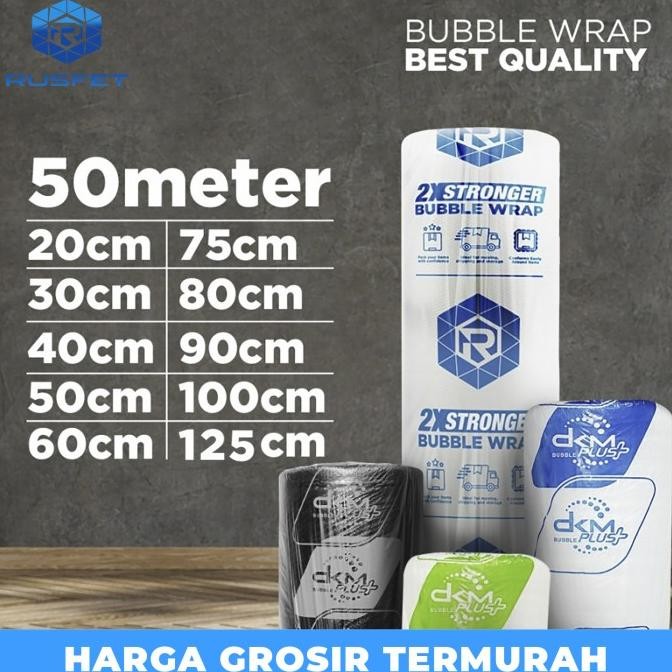 

Bubble Wrap Roll Premium Rusfet 50m / Plastik Bubble Packing DKM PLUS murah