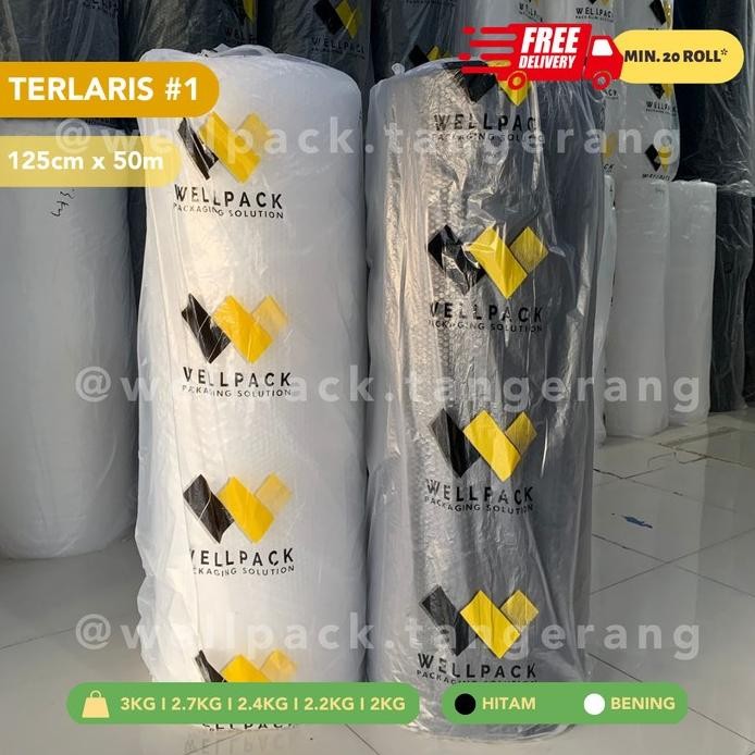

Bubble Wrap Roll 125cm x 50m Hitam & Bening (Ekonomis) Wellpack MP GMP murah