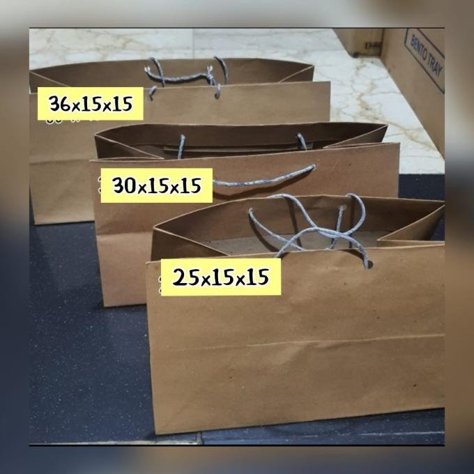 

Paper Bag / Kantong Kertas Brownies Size L uk 36x15x15 cm [150 gsm] murah