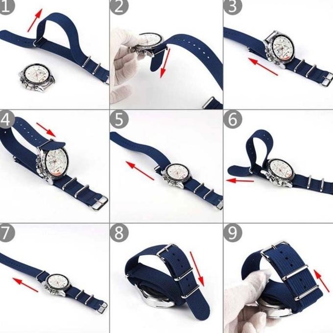 TALI JAM NATO STRAP RIBBED NYLON 18mm 20mm 22mm murah