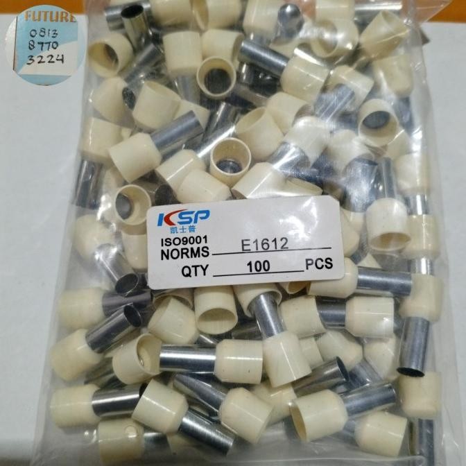 Skun Kabel Ferrules 16Mm Ferules , 16 Mm Scun Model Bulat Type E1612/ 1618 Isi 100 Insulated Cord En