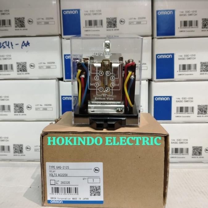 Relay Omron G4Q-212S 220V Ac / Relay Omron G4Q 212S Ac220V 8 Kaki Asli New Stok