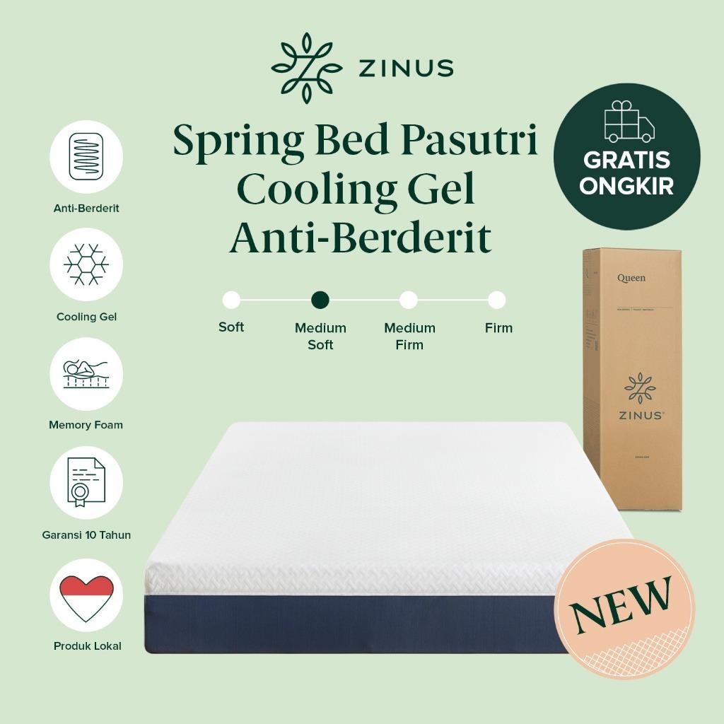 Kasur Spring Bed Zinus 'Pasutri' My Gel Memory Foam Anti-Berderit