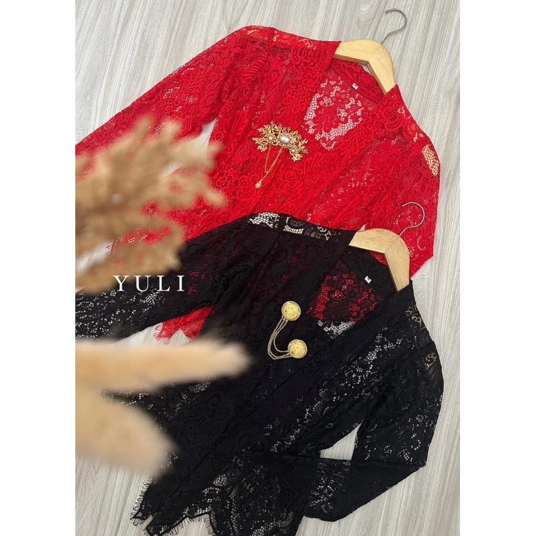 ''Terlaris" Kebaya Shelena Brokat Katun Swis Super Premium| Kebaya Bali Kutubaru Modern Yuli Kebaya 