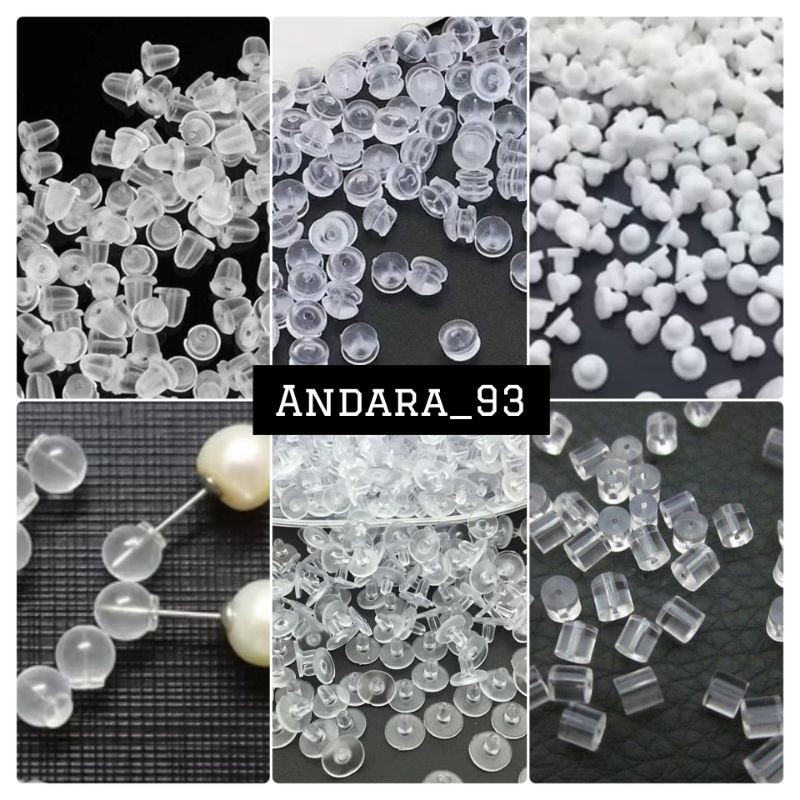 <100 PCS & 30 PCS>PANTAT ANTING KARET SILIKON STOPPER PENUTUP ANTING