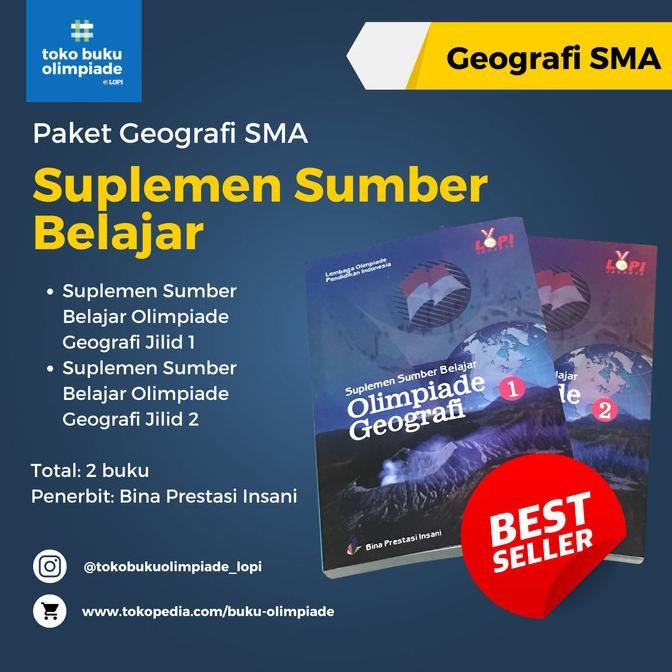 

PAKET BUKU: Suplemen Sumber Belajar Olimpiade Geografi (SMA) Jilid 1,2