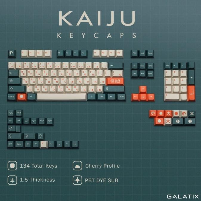 Keycaps Kaiju Cherry Profile Keycap Pbt Asli