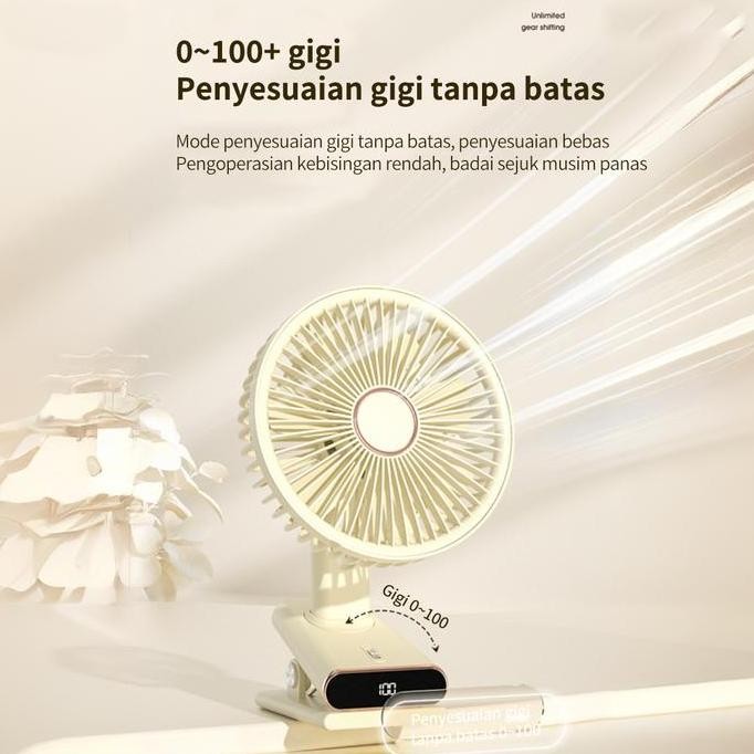 Original 15000Mah Kipas Angin Mini Usb Clip Mini Fan Rotating Kipas Angin Meja Mini Jepit Portable
