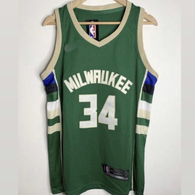 Sale Jersey Basket Nba Milwaukee Bucks #34 Giannis Antetokounmpo Hijau Nba