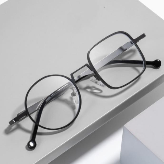 BARU FRAME KACAMATA STAINLESS PRIA WANITA UPNORMAL BULAT KOTAK