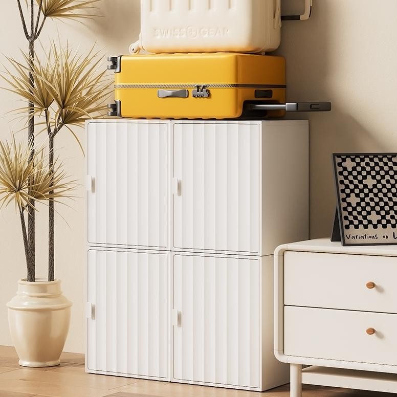 Coffee Container Snack Box Lemari Plastik Aesthetic Kotak Minimalis Rak Meja Putih Serbaguna K1018