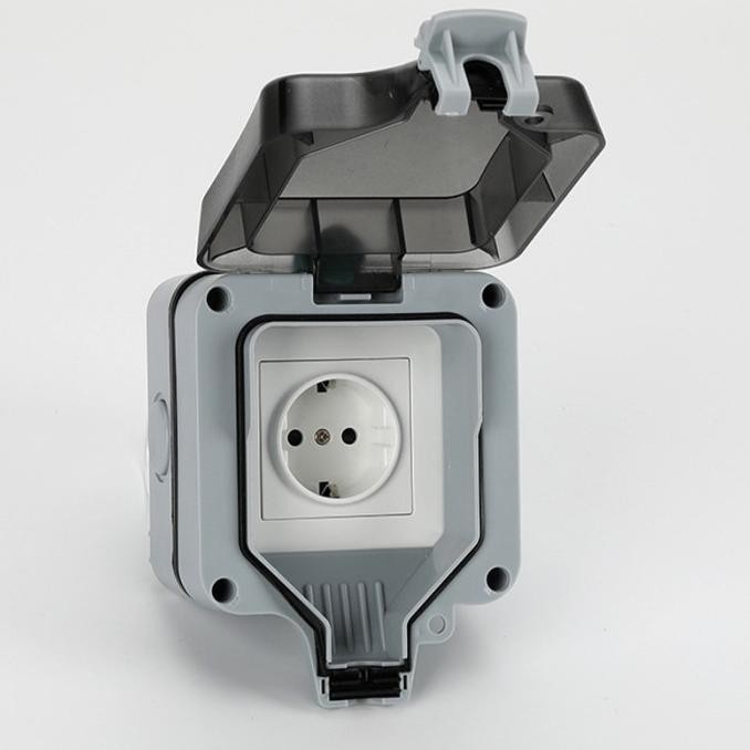 Stop Kontak Outdoor Waterproof Eu Stop Kontak Anti Air Anti Hujan Ip66 New Stok