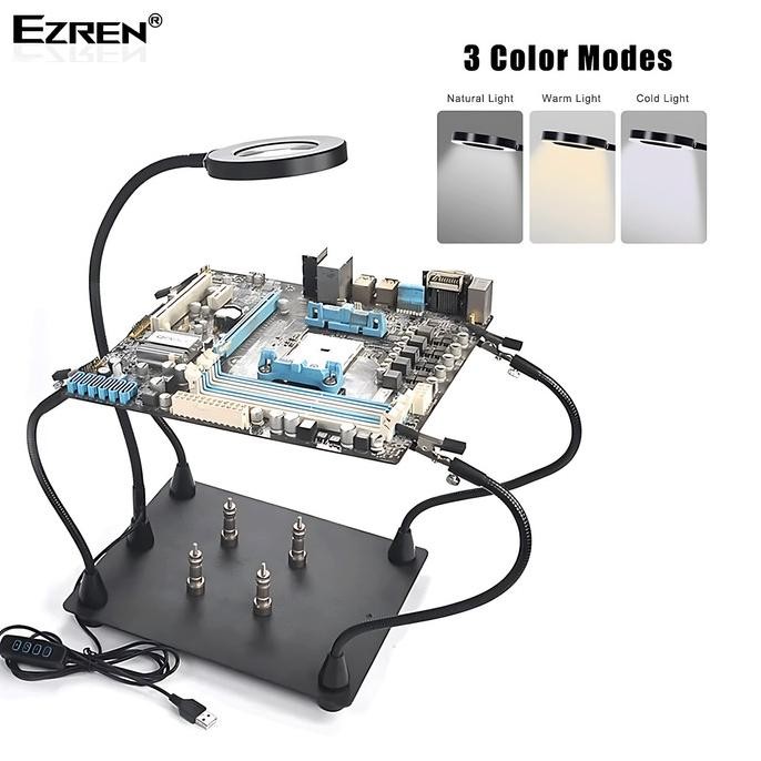 

Sale! Ezren TE-808 Kaca Pembesar LED 3 Color Warna Lampu Univesal Clamp