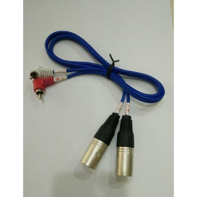 Kabel audio + jack rca male cowo model L to jek canon xlr male cowo