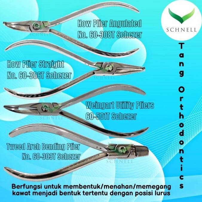 Tang Ortho How Plier Lurus/Bengkok/Weingart Tweed Arch Plier - Schezer