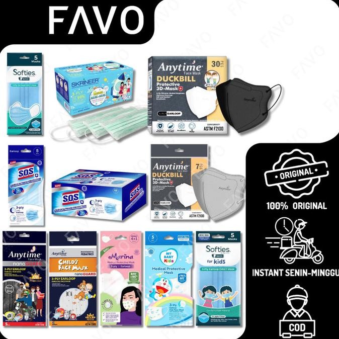 MASKER MEDIS DUCKBILL SKRINEER MARINA SOS ANYTIME MY BABY TERMURAH